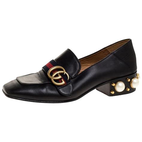 gucci loafers with pearls|Gucci loafers with heel.